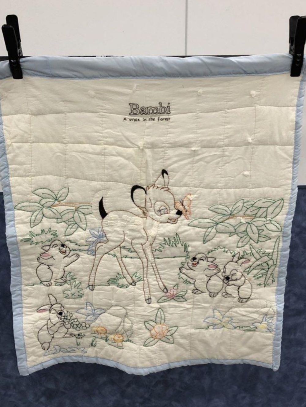 Bambi Embroidered Baby Quilt Set Of 2